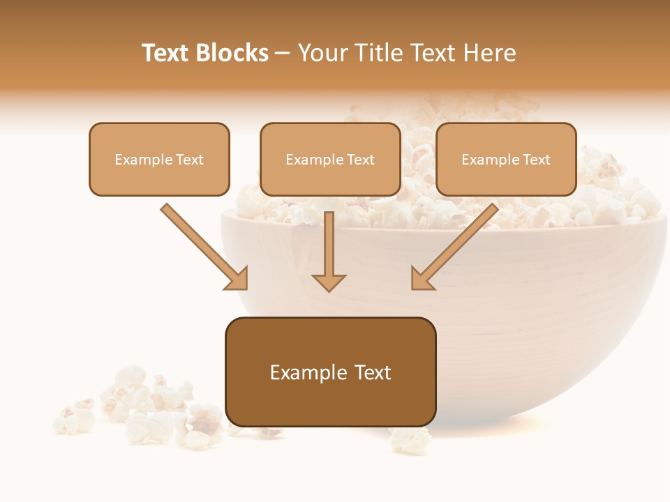 A Wooden Bowl Filled With Popcorn On Top Of A Table PowerPoint Template