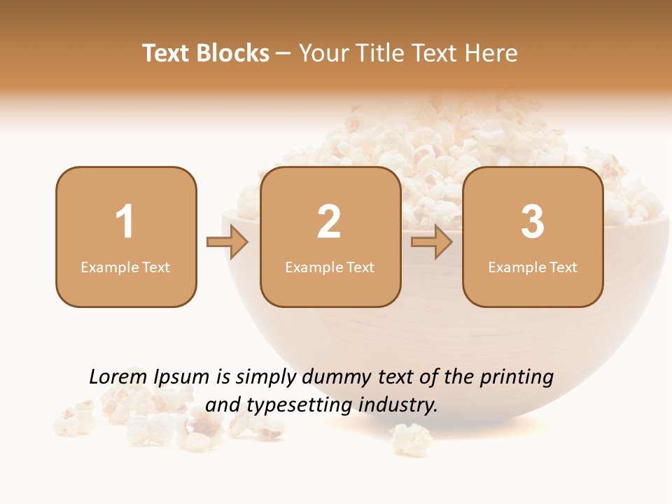 A Wooden Bowl Filled With Popcorn On Top Of A Table PowerPoint Template