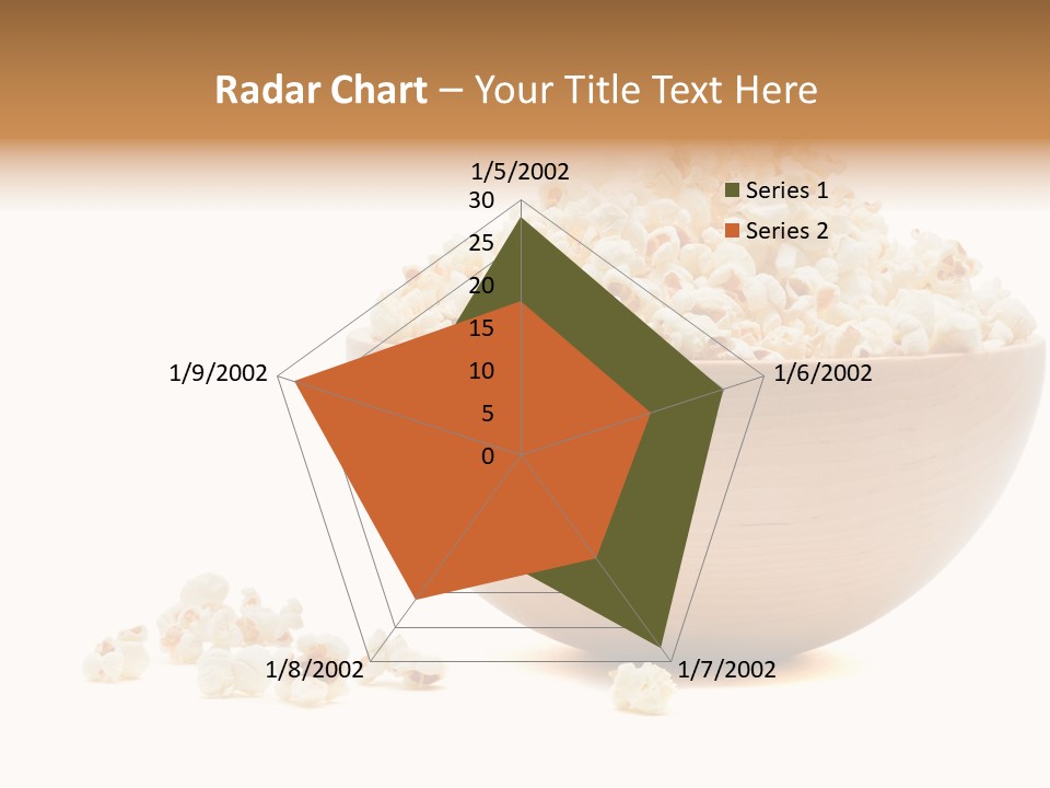 A Wooden Bowl Filled With Popcorn On Top Of A Table PowerPoint Template