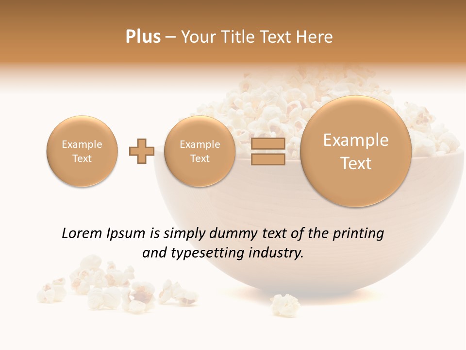 A Wooden Bowl Filled With Popcorn On Top Of A Table PowerPoint Template
