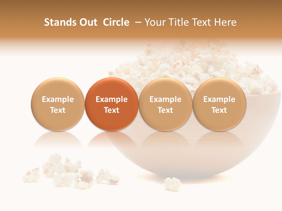 A Wooden Bowl Filled With Popcorn On Top Of A Table PowerPoint Template