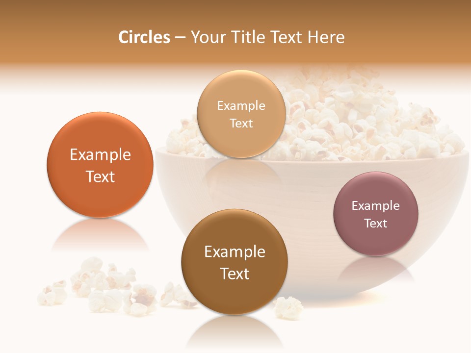 A Wooden Bowl Filled With Popcorn On Top Of A Table PowerPoint Template
