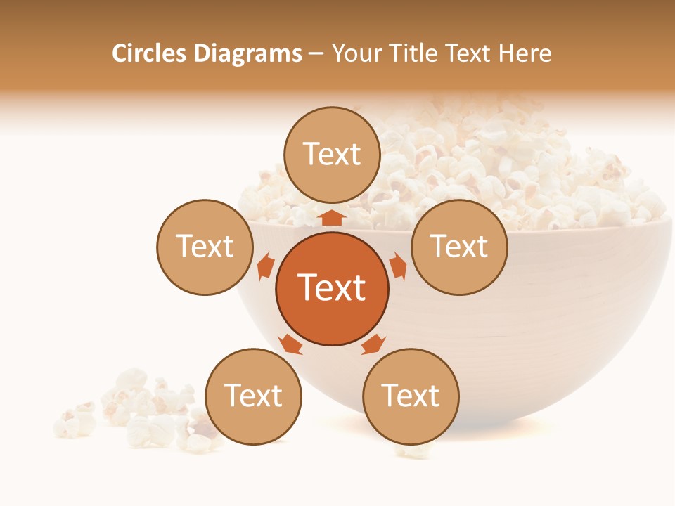A Wooden Bowl Filled With Popcorn On Top Of A Table PowerPoint Template