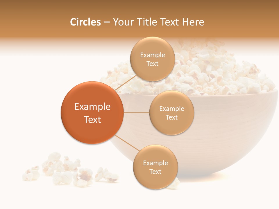 A Wooden Bowl Filled With Popcorn On Top Of A Table PowerPoint Template