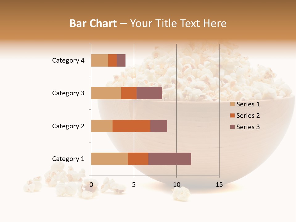 A Wooden Bowl Filled With Popcorn On Top Of A Table PowerPoint Template