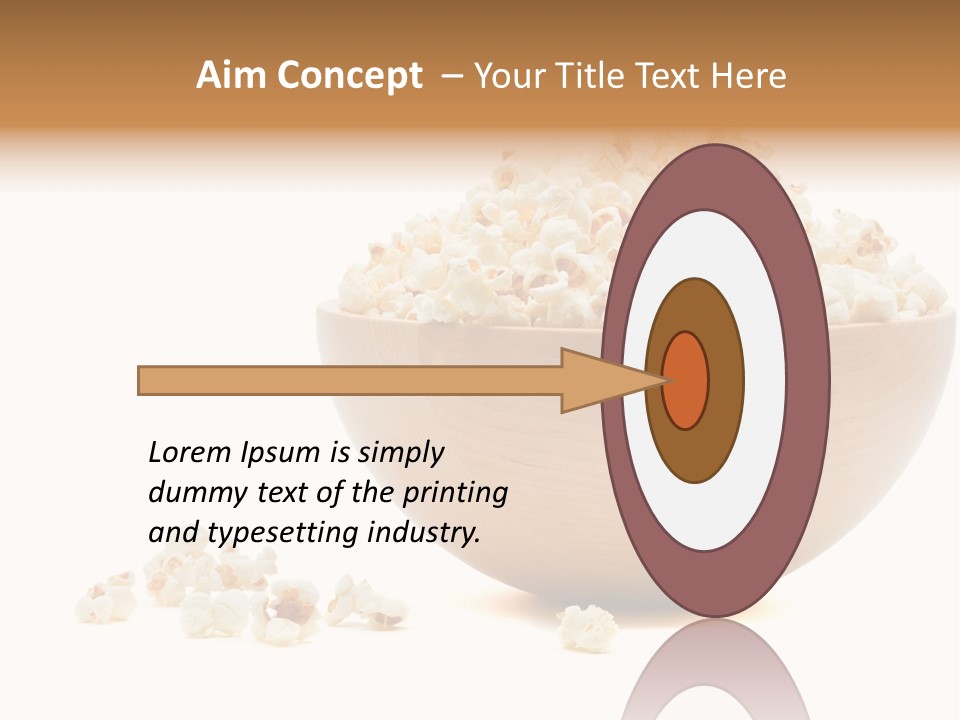 A Wooden Bowl Filled With Popcorn On Top Of A Table PowerPoint Template
