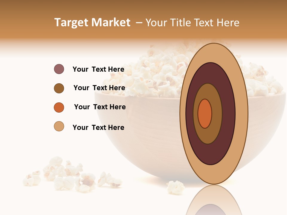 A Wooden Bowl Filled With Popcorn On Top Of A Table PowerPoint Template