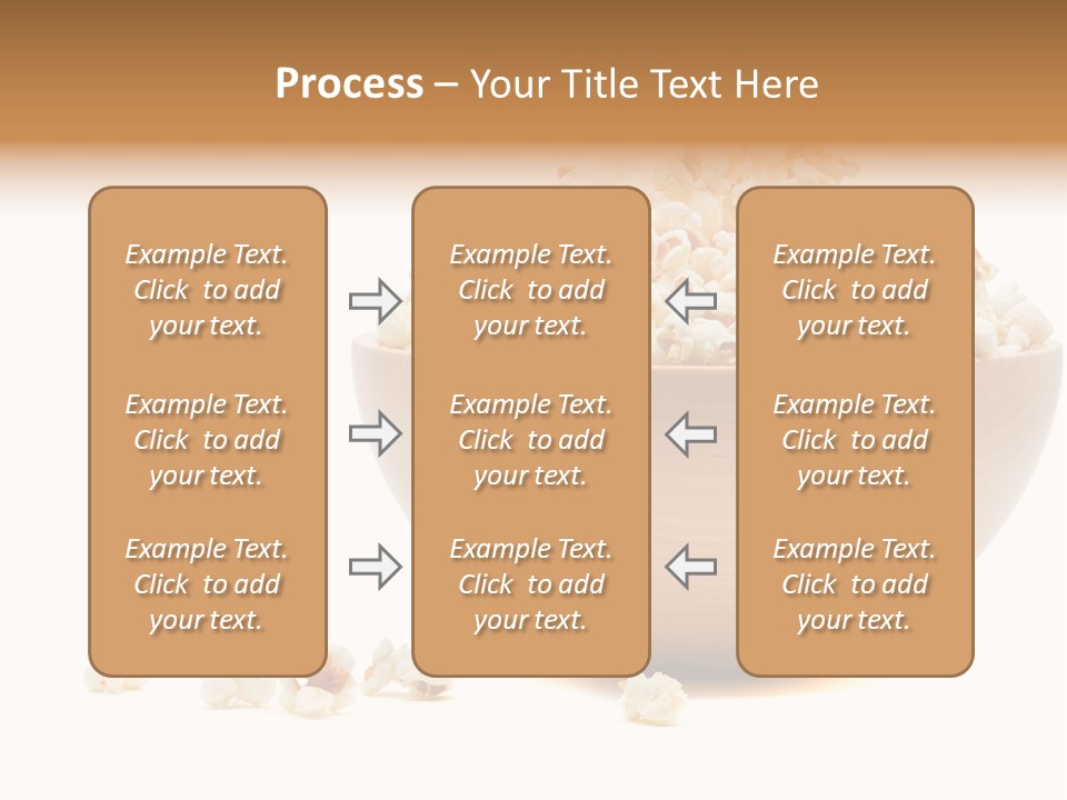 A Wooden Bowl Filled With Popcorn On Top Of A Table PowerPoint Template