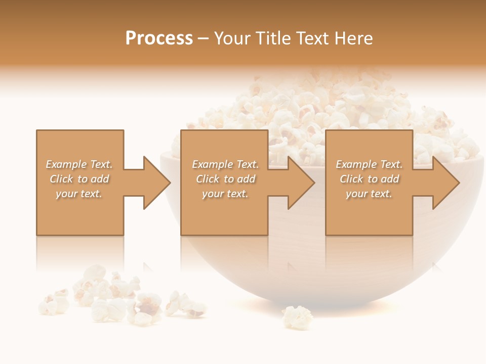 A Wooden Bowl Filled With Popcorn On Top Of A Table PowerPoint Template