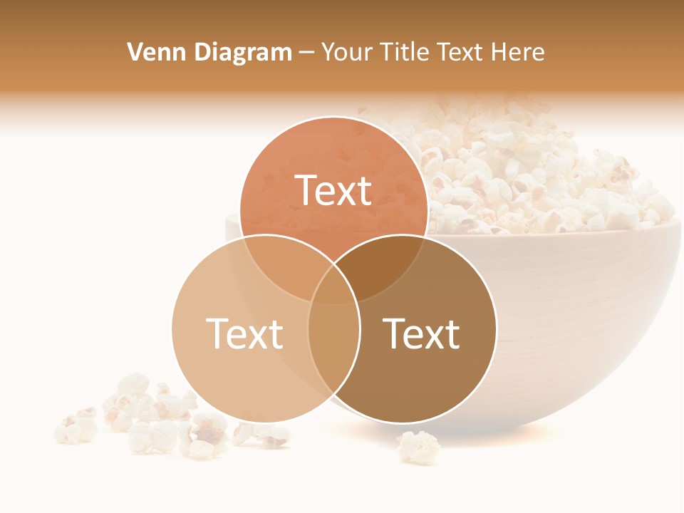 A Wooden Bowl Filled With Popcorn On Top Of A Table PowerPoint Template