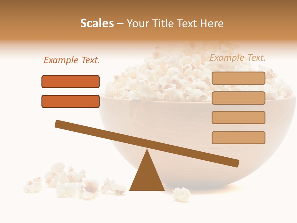 A Wooden Bowl Filled With Popcorn On Top Of A Table PowerPoint Template