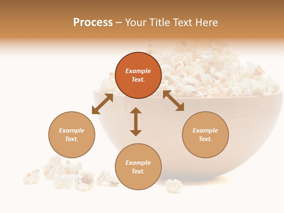 A Wooden Bowl Filled With Popcorn On Top Of A Table PowerPoint Template