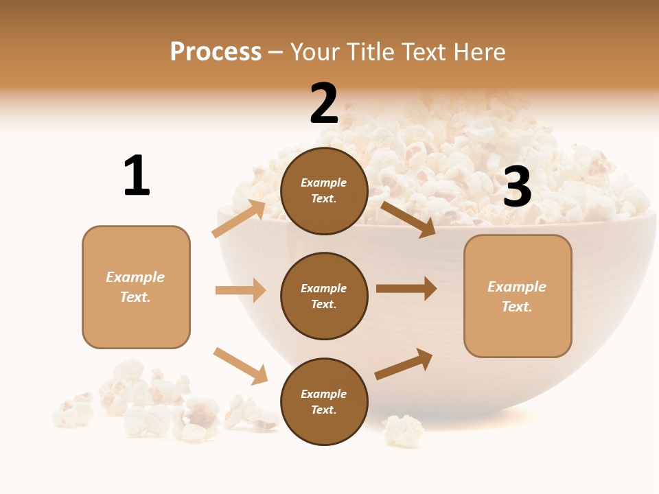 A Wooden Bowl Filled With Popcorn On Top Of A Table PowerPoint Template