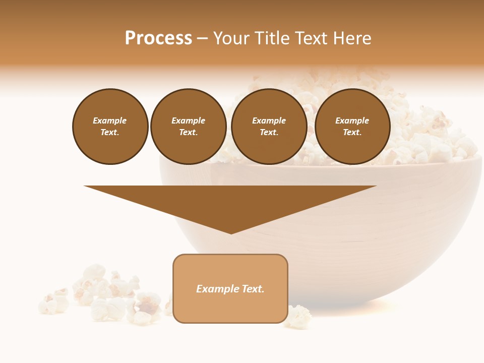 A Wooden Bowl Filled With Popcorn On Top Of A Table PowerPoint Template