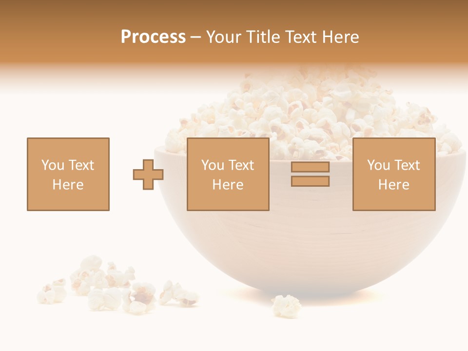 A Wooden Bowl Filled With Popcorn On Top Of A Table PowerPoint Template