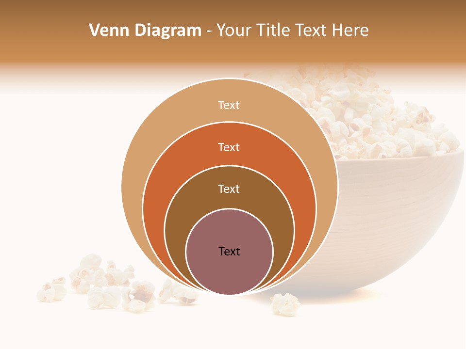A Wooden Bowl Filled With Popcorn On Top Of A Table PowerPoint Template