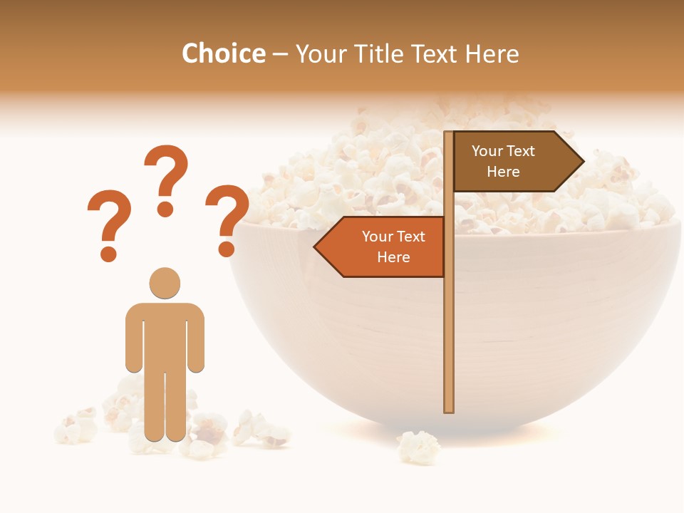 A Wooden Bowl Filled With Popcorn On Top Of A Table PowerPoint Template