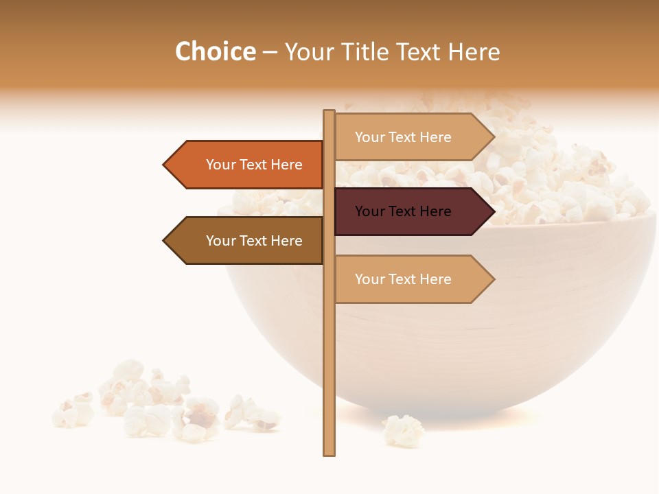 A Wooden Bowl Filled With Popcorn On Top Of A Table PowerPoint Template