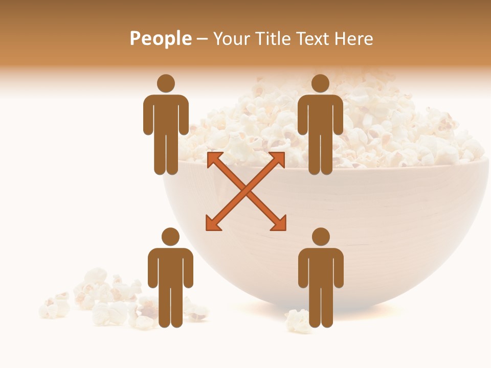 A Wooden Bowl Filled With Popcorn On Top Of A Table PowerPoint Template