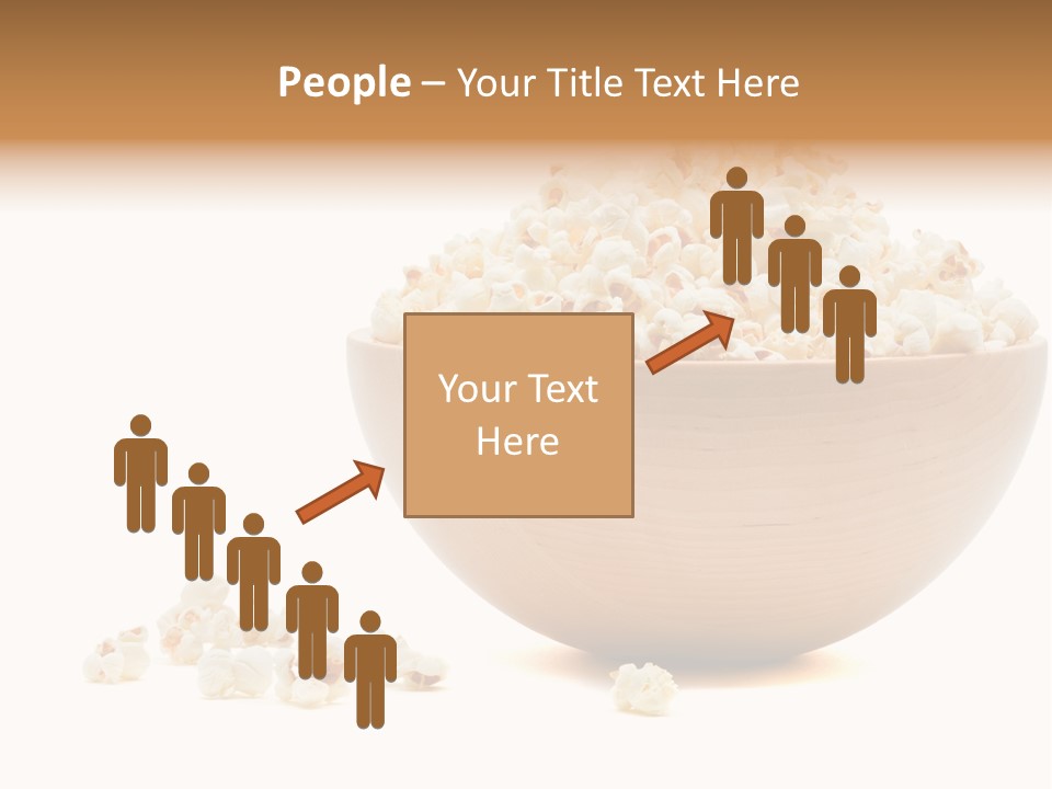 A Wooden Bowl Filled With Popcorn On Top Of A Table PowerPoint Template