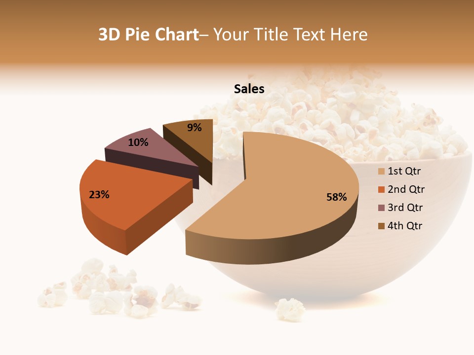 A Wooden Bowl Filled With Popcorn On Top Of A Table PowerPoint Template