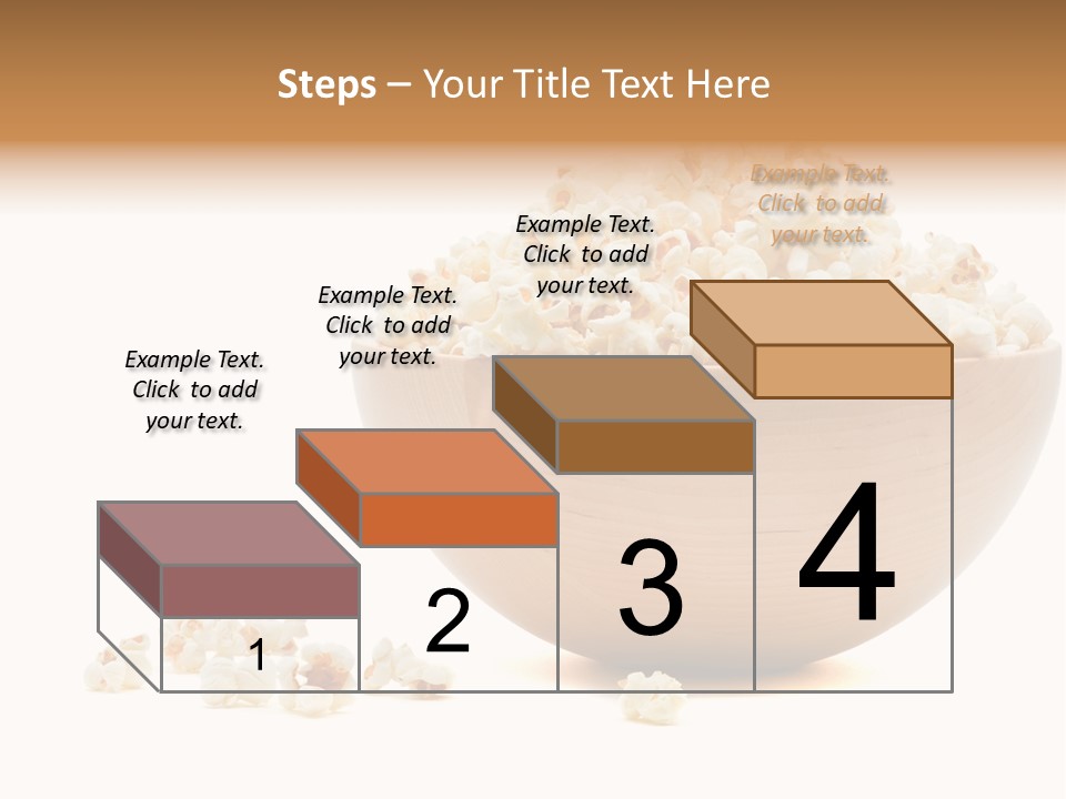 A Wooden Bowl Filled With Popcorn On Top Of A Table PowerPoint Template