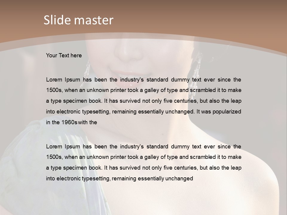 Woman Haircut Portrait PowerPoint Template