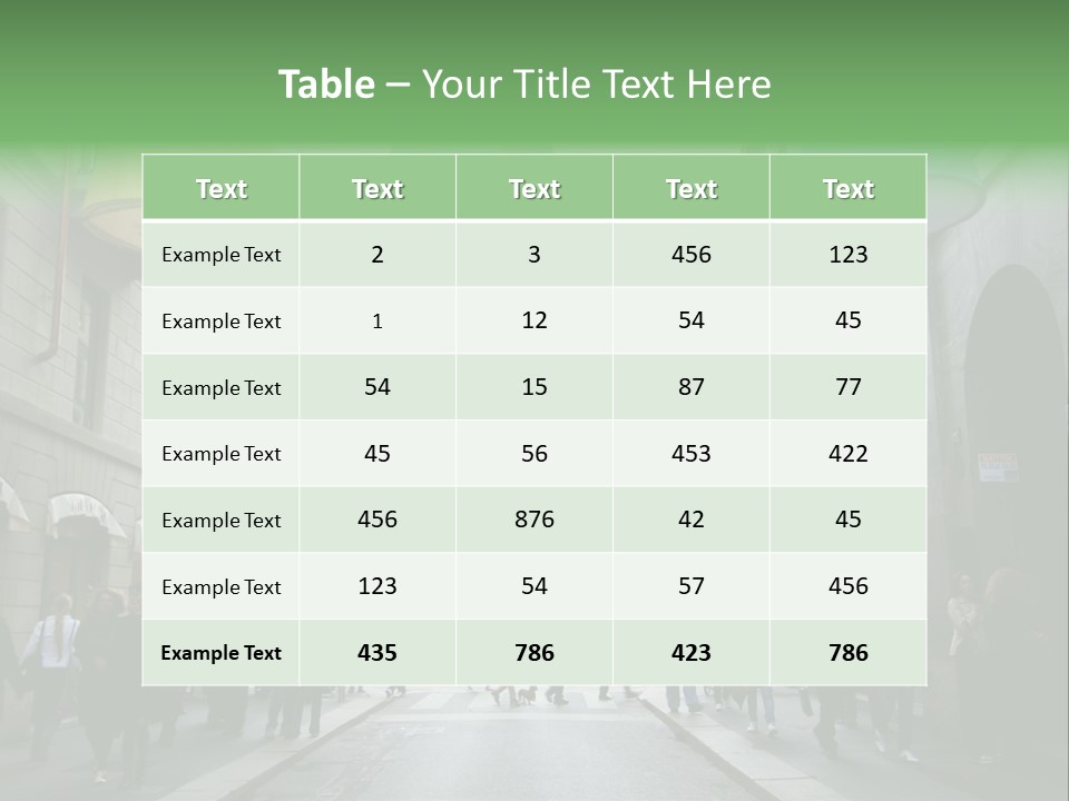 A Group Of People Walking Down A Street Next To Tall Buildings PowerPoint Template