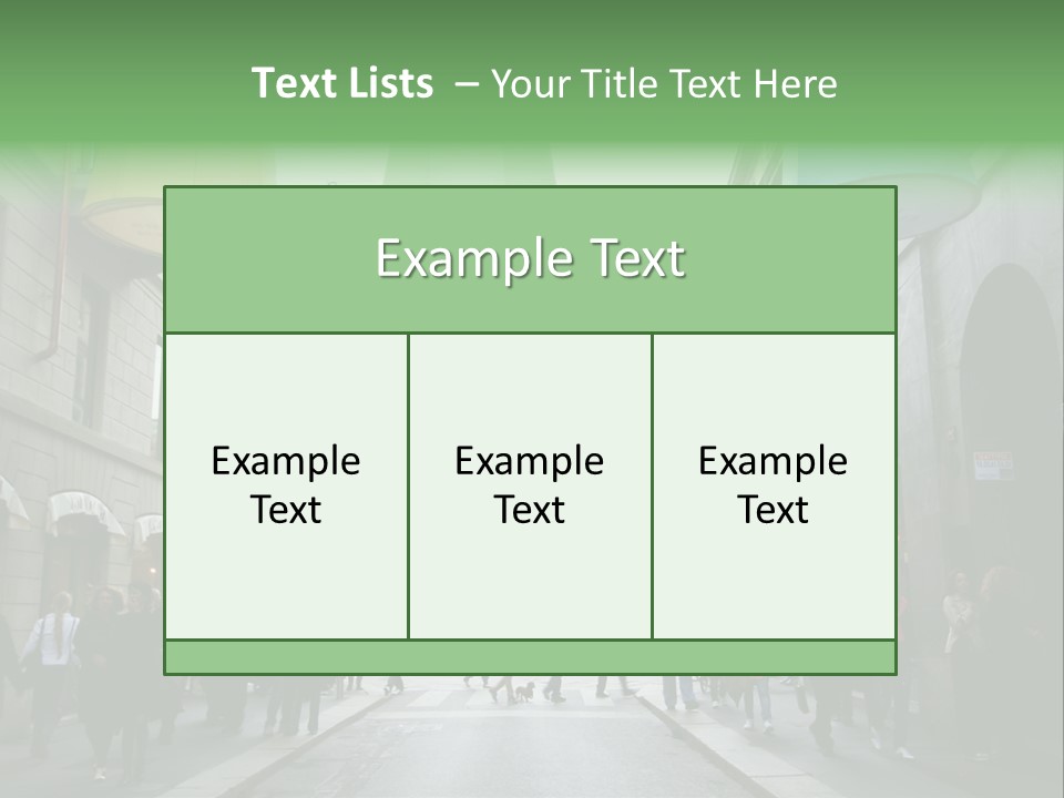 A Group Of People Walking Down A Street Next To Tall Buildings PowerPoint Template