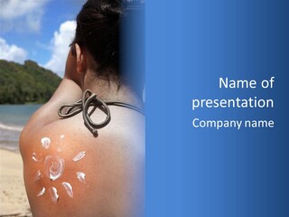 Teenager Tanning Draw PowerPoint Template