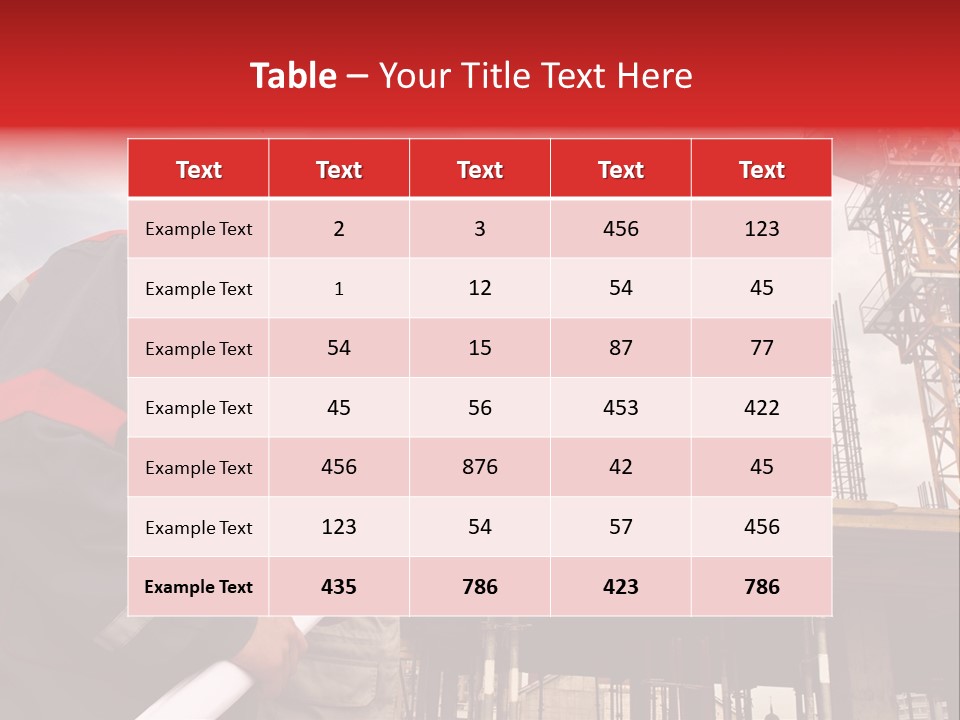 Chart Blueprint Foreman PowerPoint Template