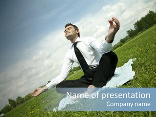 Field Businessman Caucasian PowerPoint Template