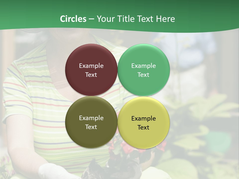 A Woman In A Hat Is Holding A Potted Plant PowerPoint Template