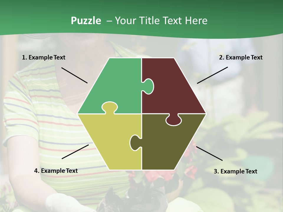 A Woman In A Hat Is Holding A Potted Plant PowerPoint Template