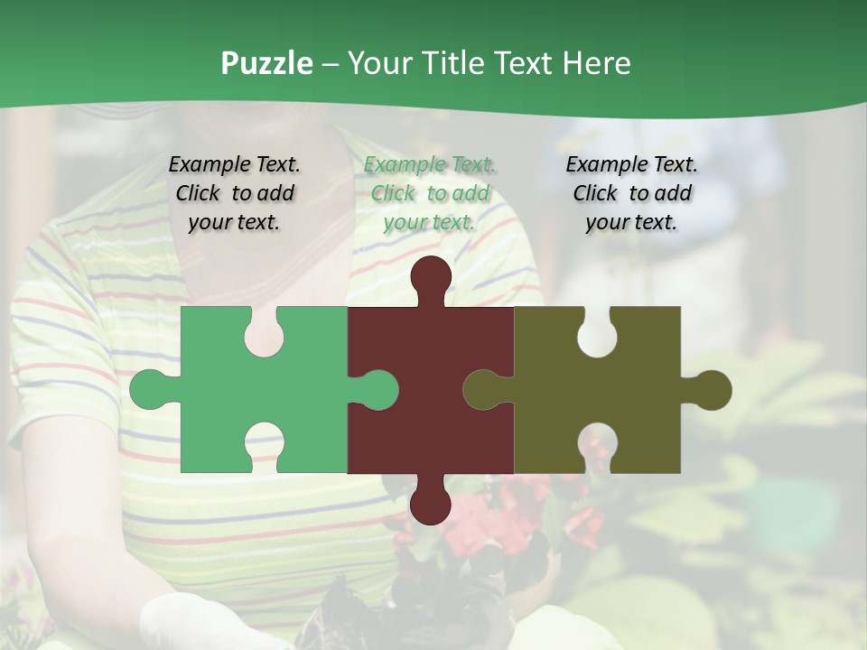 A Woman In A Hat Is Holding A Potted Plant PowerPoint Template