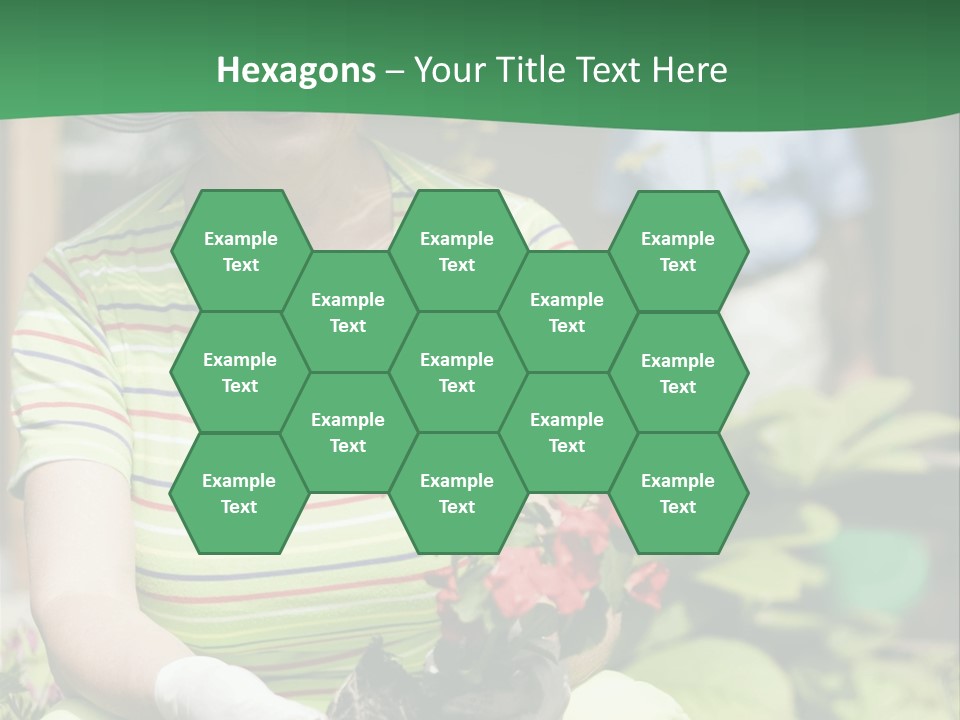 A Woman In A Hat Is Holding A Potted Plant PowerPoint Template