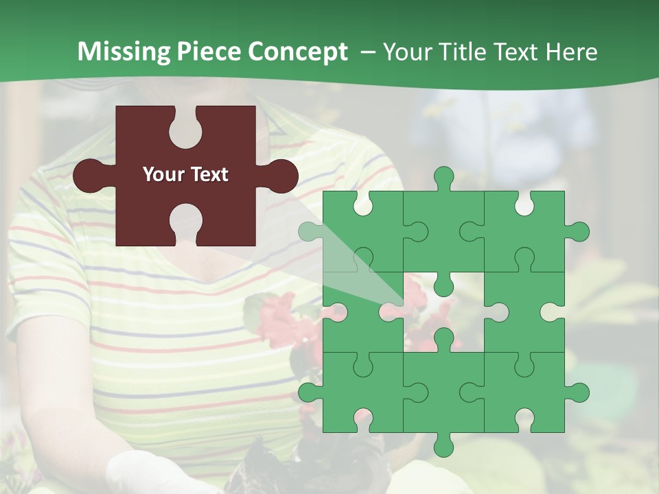 A Woman In A Hat Is Holding A Potted Plant PowerPoint Template