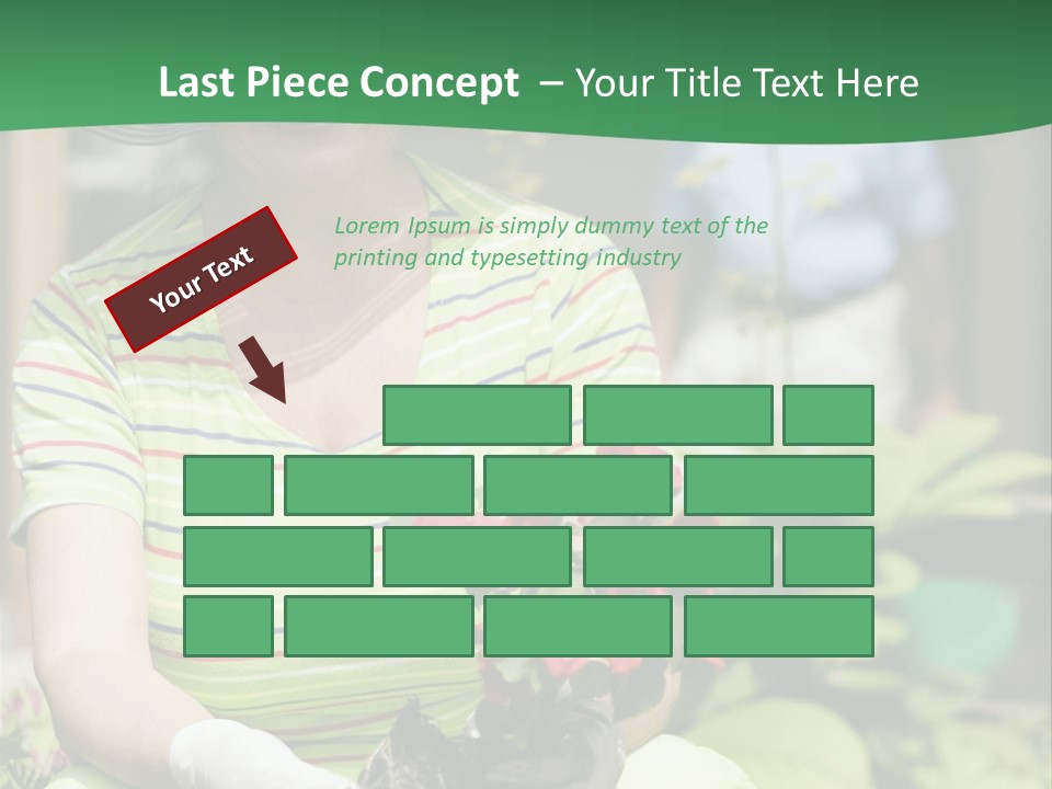 A Woman In A Hat Is Holding A Potted Plant PowerPoint Template