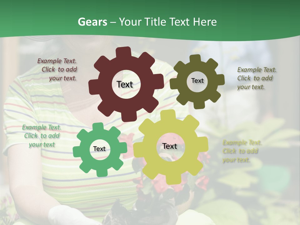 A Woman In A Hat Is Holding A Potted Plant PowerPoint Template