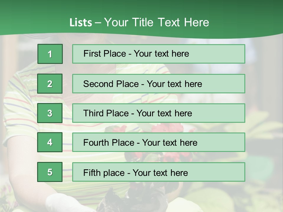 A Woman In A Hat Is Holding A Potted Plant PowerPoint Template