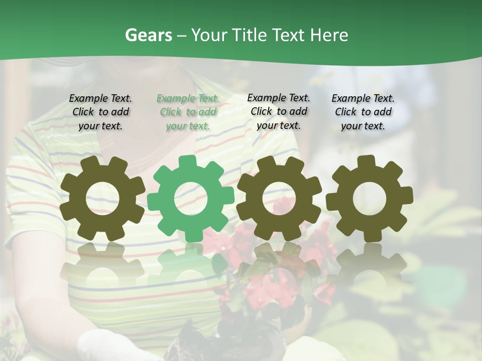 A Woman In A Hat Is Holding A Potted Plant PowerPoint Template