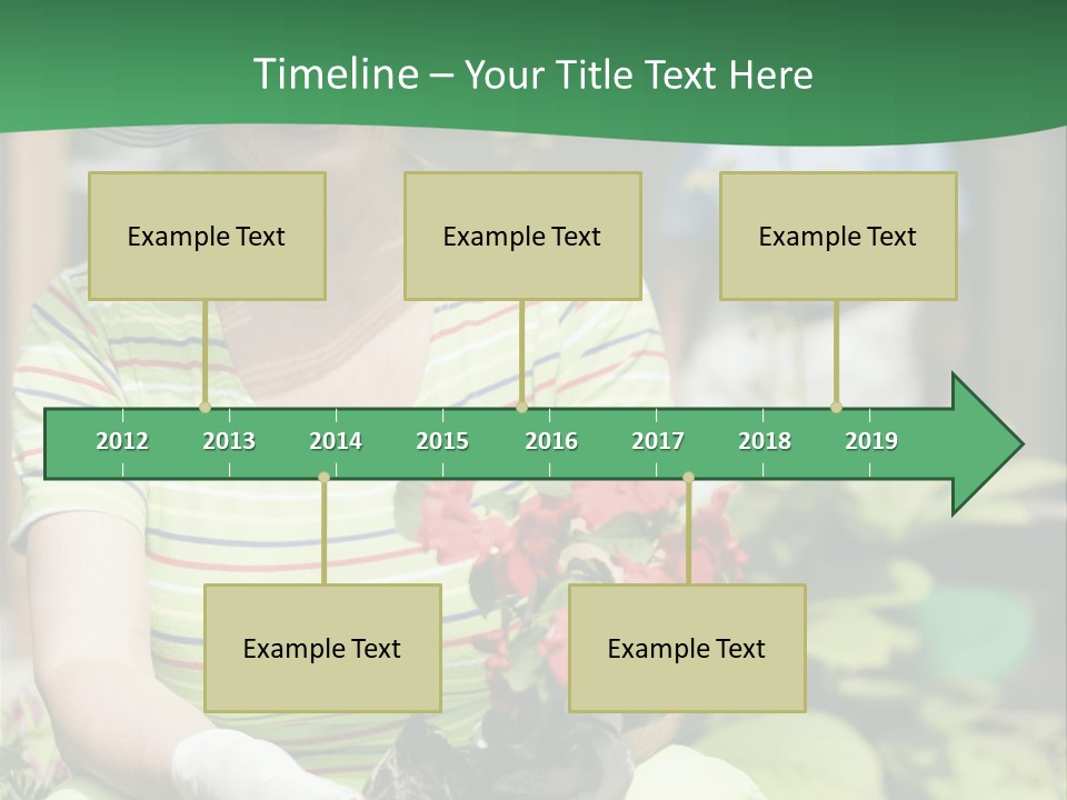A Woman In A Hat Is Holding A Potted Plant PowerPoint Template