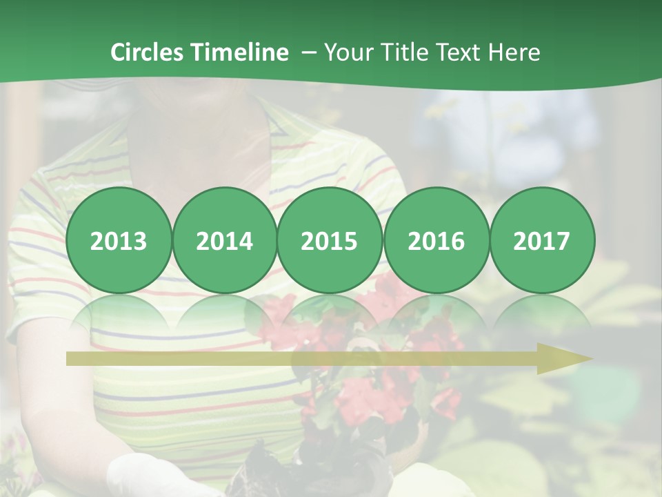 A Woman In A Hat Is Holding A Potted Plant PowerPoint Template