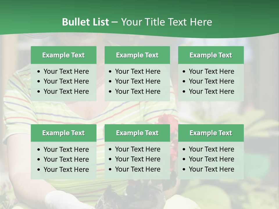 A Woman In A Hat Is Holding A Potted Plant PowerPoint Template