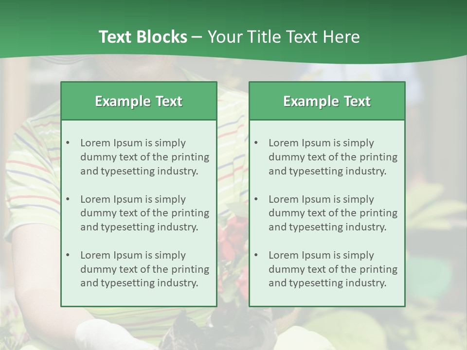 A Woman In A Hat Is Holding A Potted Plant PowerPoint Template