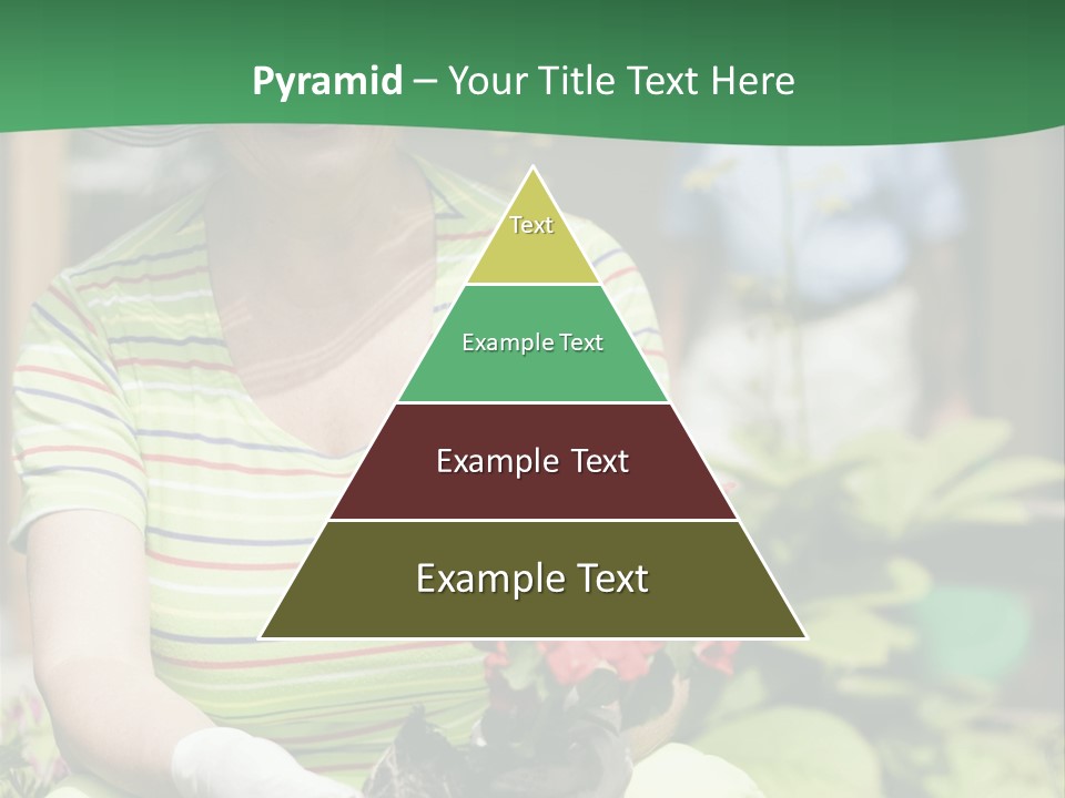 A Woman In A Hat Is Holding A Potted Plant PowerPoint Template