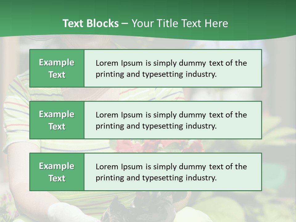 A Woman In A Hat Is Holding A Potted Plant PowerPoint Template