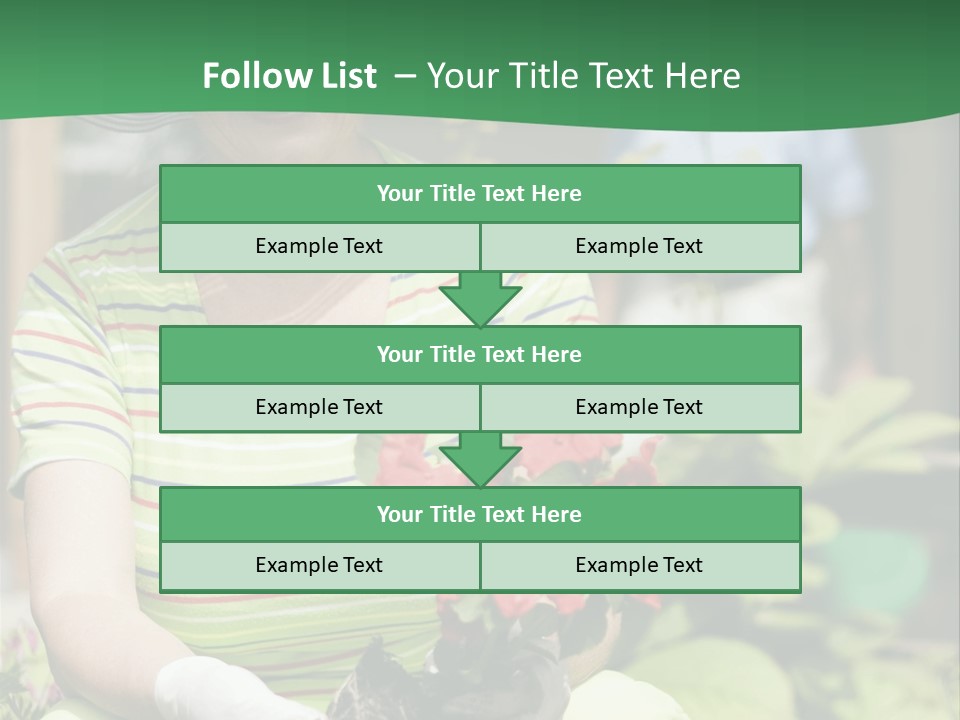 A Woman In A Hat Is Holding A Potted Plant PowerPoint Template