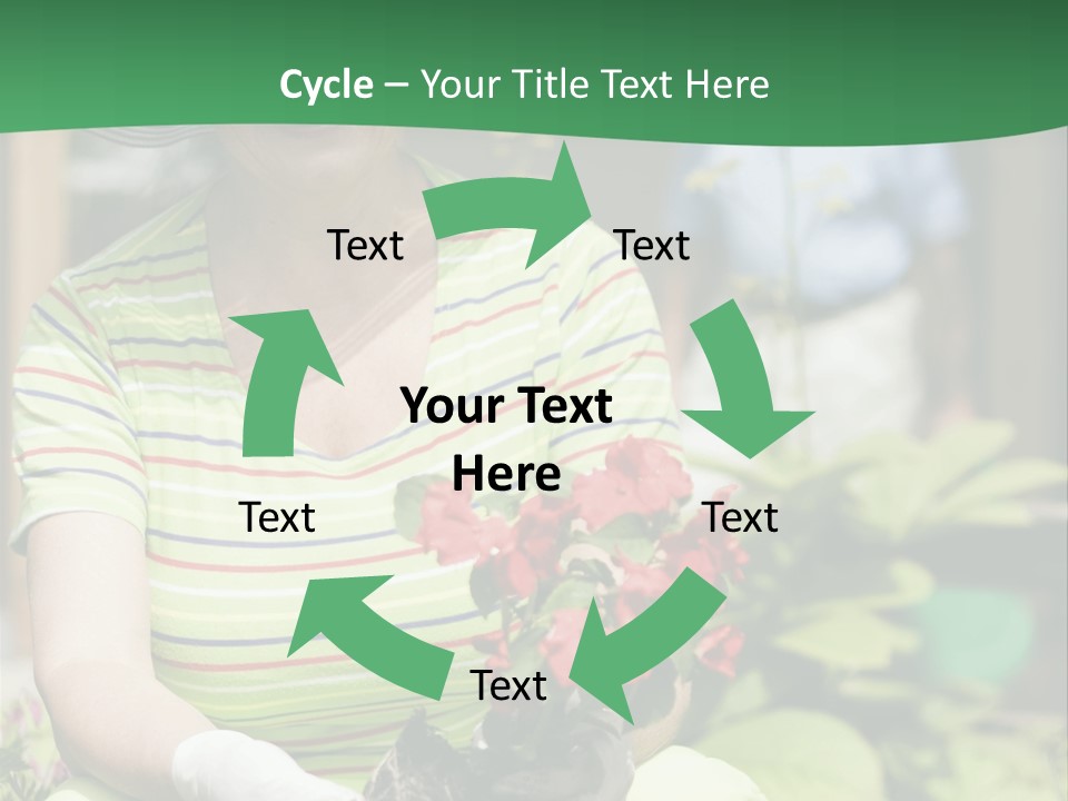A Woman In A Hat Is Holding A Potted Plant PowerPoint Template