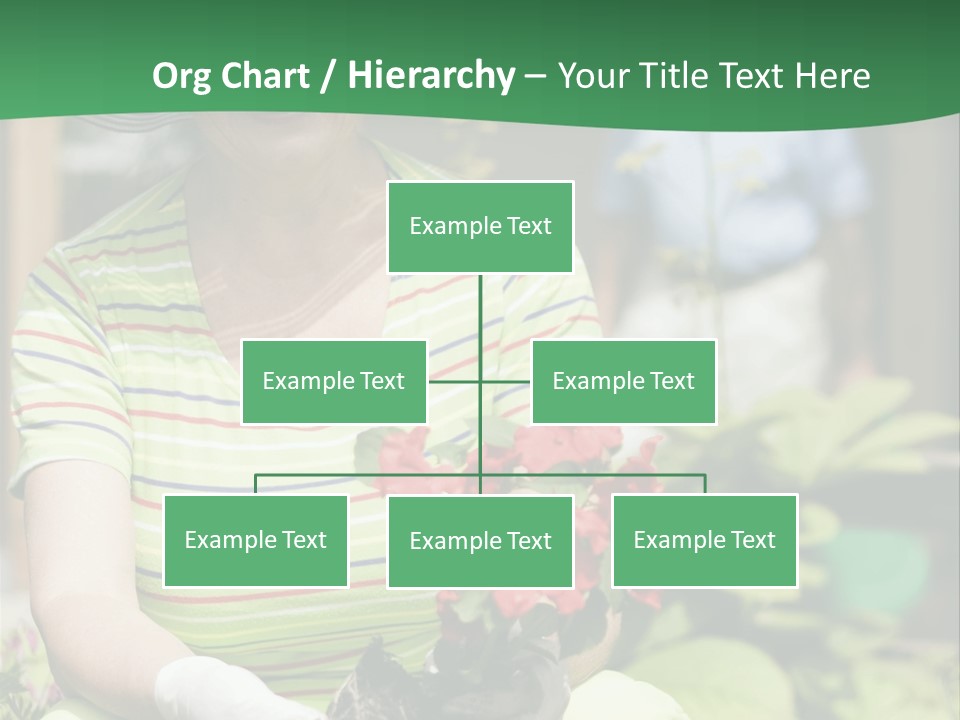 A Woman In A Hat Is Holding A Potted Plant PowerPoint Template